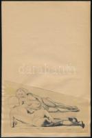 Jelzés nélkül: Aktok. Vegyes technika, papír, 9×5,5 és 11×14 cm között