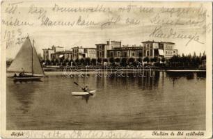 1923 Siófok, Hullám és Sió szállodák, evezős csónak, vitorlás (fl)