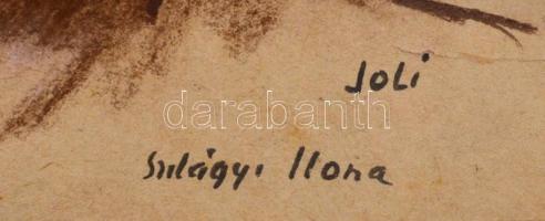 Szilágyi Ilona (1904-1985): Joli. Vegyes technika, papír, vékony kartonra kasírozva, szakadással, je...