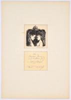 Wolfgang Würfel (1932-): Junge Liebe (Fiatal szerelem). Fametszet, papír, apró folttal, paszpartuban...