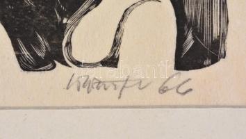 Wolfgang Würfel (1932-): Junge Liebe (Fiatal szerelem). Fametszet, papír, apró folttal, paszpartuban...