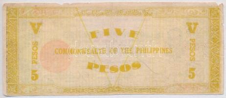 Fülöp-szigetek 1942. 5P szükségpénz, amely az emigráns kormány nevében készült T:III 
Philippines 1...