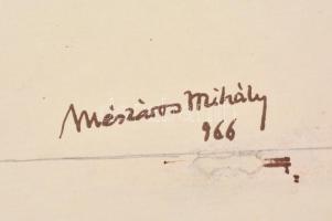 Mészáros Mihály (1930-2008), 2 db mű: Jericho - ősi vár, ofszet nyomat, jelzett a nyomaton, enyhén s...