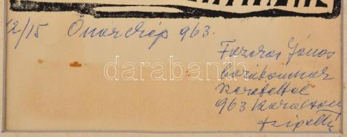 Szigethy István (1891-1966): Önarckép 963. Linómetszet, papír, foltos, bal alsó sarka szakadással (m...