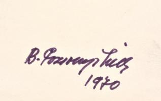 Olvashatatlan jelzéssel: Girbe-gurba fatörzs, tus, papír, vékony kartonra kasírozva, 24x33 cm