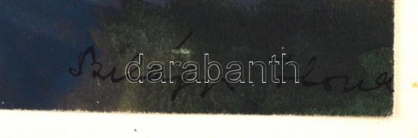 Szilágyi Ilona (1904-1985): Ülő hölgy. Akvarell, papír, vékony kartonra kasírozva, jelzett, 35,5×25,...