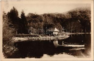 1930 Nagybánya, Baia Mare; Bódi tó, csónakázók / Lacul Pinthea / lake, rowing boat
