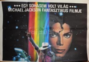 Egy sohasem volt világ, Michael Jackson fantasztikus filmje plakát, hajtott, szélein kis szakadásokkal, 82×118 cm