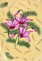 Herendi tertia tál, kézzel festett, apró kopásnyomokkal, jelzett, 17×22 cm