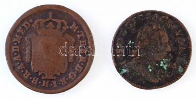 Vegyes: 1782B 1/4kr Cu II. József + Olasz Államok / Milánó 1777. 1/2s Cu T:3 1782B 1/4 Kreuzer Joseph II + Italian States / Milano 1777. 1/2 Soldo Cu C:F Krause KM#2051, KM#184