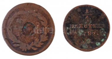 Vegyes: 1782B 1/4kr Cu "II. József" + Olasz Államok / Milánó 1777. 1/2s Cu T:3
1782B 1/4 ...