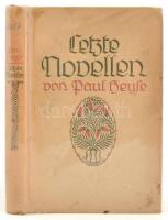 Paul Heyfe: Letzte Novellen. Stuttgart-Berlin,1914,J. G. Gottasche Buchhandlung. Német nyelven. Kiadói kartonált papírkötés, műanyag védőborítóban, volt könyvtári példány.