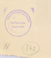 Boldizsár István (1897-1984): Falusi udvar. Rézkarc, papír, hajtásnyommal, hátoldalán hagyatéki pecs...