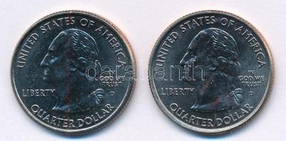 Amerikai Egyesült Államok 2005D 1/4$ "50 állam - Minnesota" Cu-Ni + 2006D 1/4$ "50 ál...