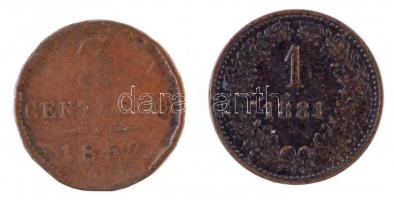 Vegyes: Olasz Államok / Lombardia-Velence 1852. 3c Cu + Austria 1881. 1kr Cu T:2-,3
Mixed: Italian ...
