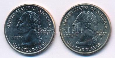 Amerikai Egyesült Államok 2005P 1/4$ "50 állam - Nyugat-Virginia" Cu-Ni + 2006P 1/4$ &quot...