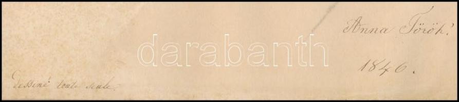 Anna Török 1846 jelzéssel: Szarvas, grafit, papír, foltos, papírra kasírozva, 21x25,5 cm