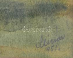 Olvashatatlan jelzéssel: Ház a domboldalban, akvarell, papír, üvegezett fa keretben, 30x42,5 cm