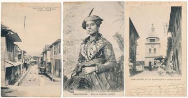 44 db RÉGI külföldi városképes lap: Martinique / 44 pre-1945 Martiniquen town-view postcards