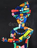 1997 Emanuel jelzéssel: Figurák. Akril, papír, felcsavarva, 42×60 cm