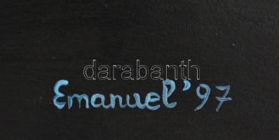 1997 Emanuel jelzéssel: Figurák. Akril, papír, felcsavarva, 42×60 cm