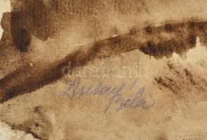 Ducsay Béla(1893-1967): Dombok. Akvarell, papír, jelzett, hagyatéki bélyegzővel, kartonra ragasztva,...