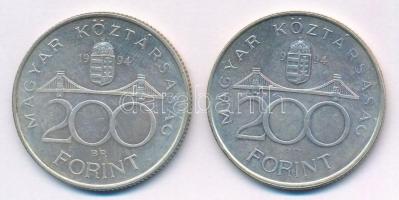 1994. 200Ft Ag "Deák" (2x) T:1-
Adamo F13.1