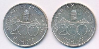 1994. 200Ft Ag "Deák" (2x) T:1-
Adamo F13.1