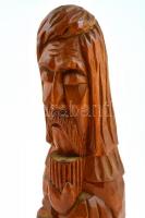 Jelzés nélkül: Ivó ember. Faragott, lakkozott fa. 31 cm