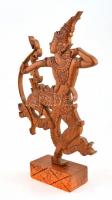 Indonéz táncos íjjal. Faragott. lakkozott fa, jelzés nélkül. 39 cm