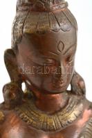 Zöld Tara istennő. Bronz. díszített, jelzés nélkül / Godess Green Tara. Bronze. 42 cm