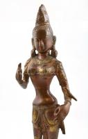 Zöld Tara istennő. Bronz. díszített, jelzés nélkül / Godess Green Tara. Bronze. 42 cm