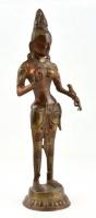 Zöld Tara istennő. Bronz. díszített, jelzés nélkül / Godess Green Tara. Bronze. 42 cm