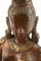 Zöld Tara istennő. Bronz. díszített, jelzés nélkül / Godess Green Tara. Bronze. 42 cm