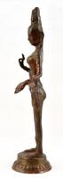 Zöld Tara istennő. Bronz. díszített, jelzés nélkül / Godess Green Tara. Bronze. 42 cm