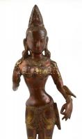 Zöld Tara istennő. Bronz. díszített, jelzés nélkül / Godess Green Tara. Bronze. 42 cm
