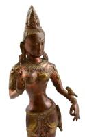 Zöld Tara istennő. Bronz. díszített, jelzés nélkül / Godess Green Tara. Bronze. 42 cm