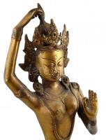 Síva istennő. Nagy méretű bronz szobor. díszített, jelzés nélkül / Godess Shiva. Bronze. 68 cm