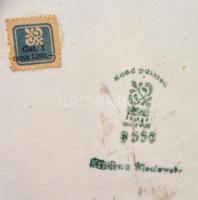 Azonosítatlan jelzéssel: Nagy méretű mázas kerámia padlóváza, urnaváza. Kézzel festett, jelzett, kis...