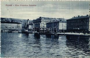 1930 Fiume, Rijeka; Riva Cristoforo Colombo / kikötő, rakpart / port, quay (EK)