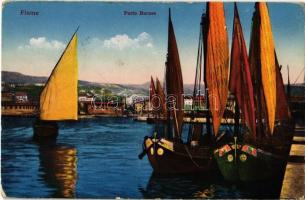 1916 Fiume, Rijeka; Porto Baross / port, sailing vessels (EK)