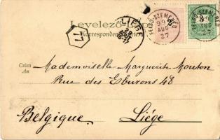 1899 Temesvár, Timisoara; Jenő herceg tér, templom, üzlet / square, church, shop. Kunstanstalt Kosmo...