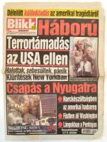 2001. szeptember 12. Blikk VIII. évfolyam 249. szám, címlapon a szeptember 11-diki terrortámadás