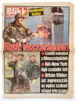 2001. szeptember 12. Blikk különkiadás, benne a szeptember 11-diki terrortámadás