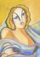 Scheiber jelzéssel: Art deco hölgy. Pasztell, papír, 45x30 cm
