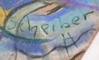 Scheiber jelzéssel: Art deco hölgy. Pasztell, papír, 45x30 cm