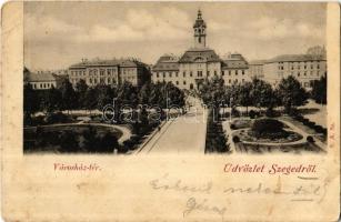 1899 Szeged, Városháza tér, park (EK)