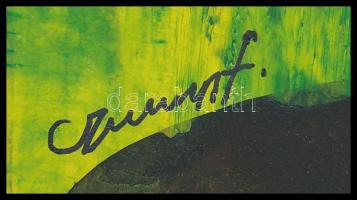 Czumpf jelzéssel: Színek kavalkádja. Vegyes technika, papír, paszpartuban 22,5x9 cm