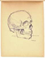 Hornyánszky jelzéssel: 5 db grafikai lap (Koponyák, mesebeli alakok és más tanulmányok). Ceruza, tol...