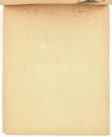 Hornyánszky jelzéssel: 5 db grafikai lap (Koponyák, mesebeli alakok és más tanulmányok). Ceruza, tol...